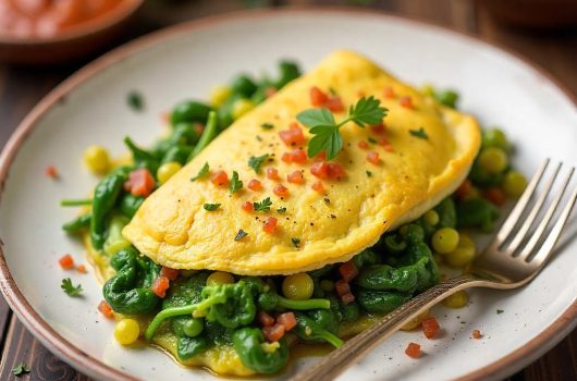 spinach-omelet-with-boiled-green-moong